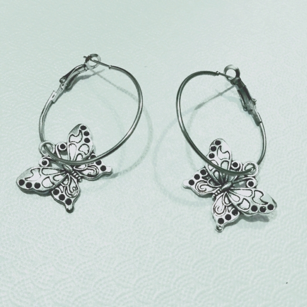 Novice Free as a Silver Butterfly earrings.